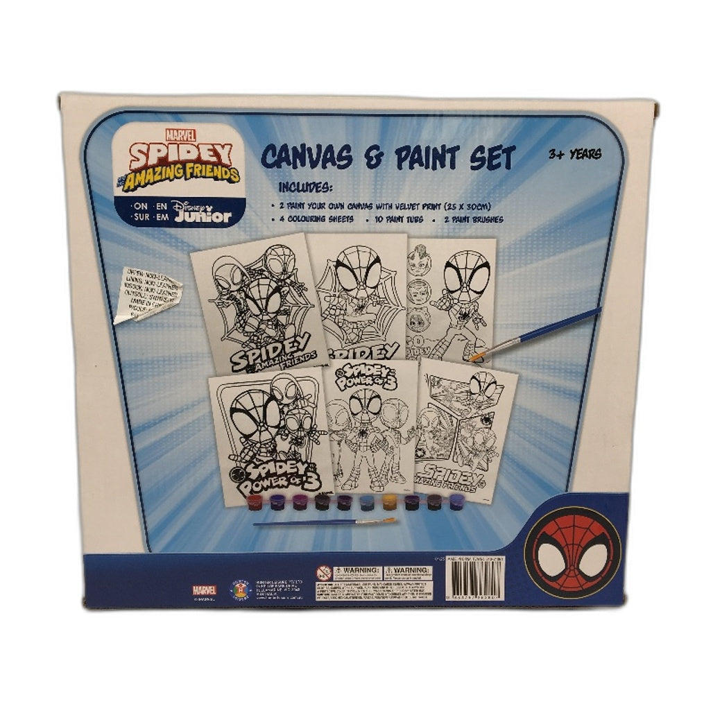 Marvel Spiderman Long Sleeve PJ Set, Search Book & Paint Set Kids Size 5 NEW