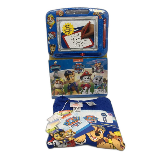 Nickelodeon Paw Patrol Long Sleeve PJ & Magnetic Drawing Kit Set Kids Size 6 NEW