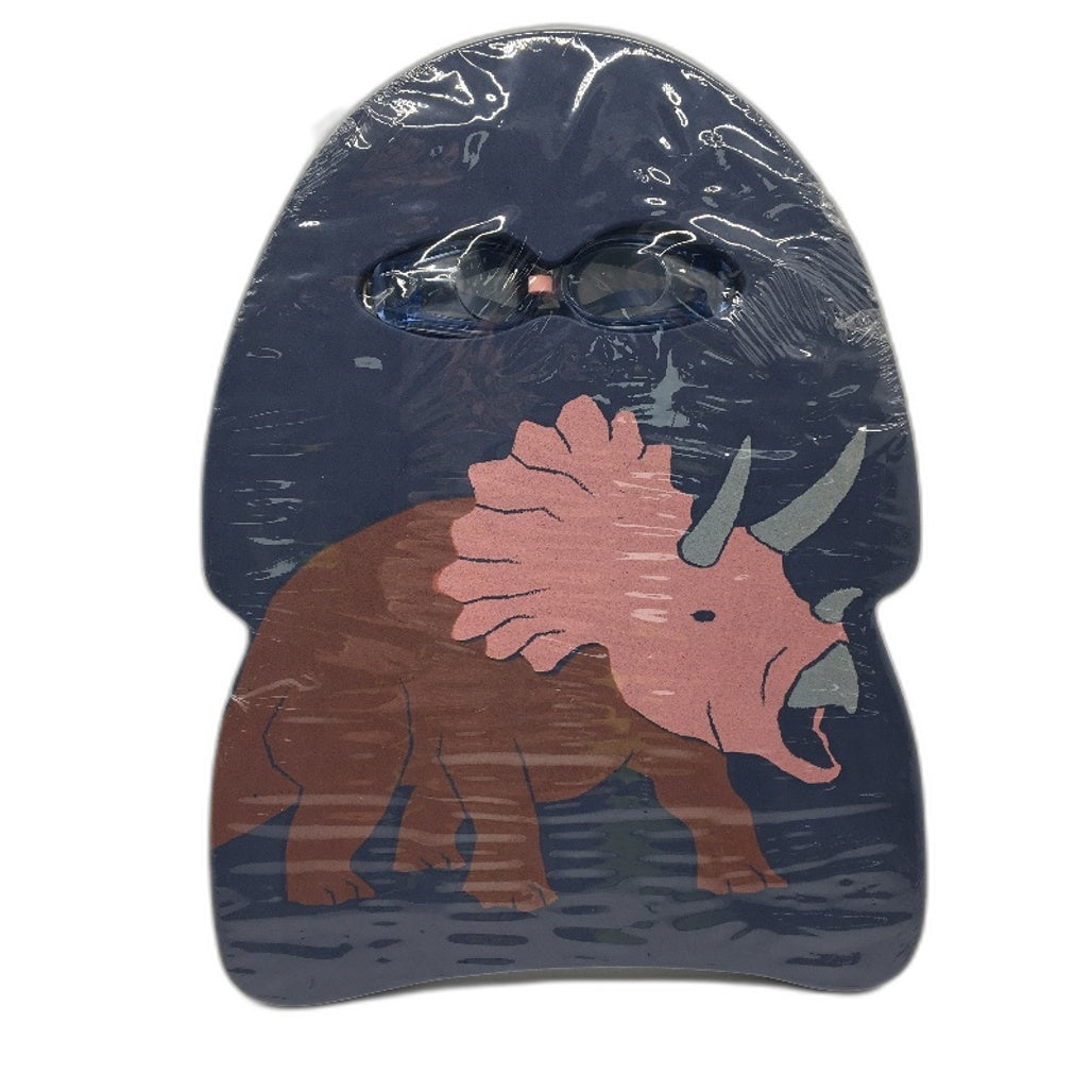 Cotton on Kids Navy Blue Dinosaur Kickboard & Goggle Set Ages 3+ NEW