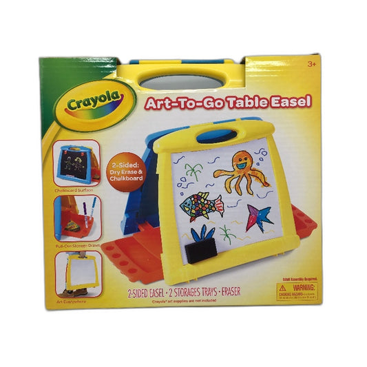 Crayola Art To Go Table Easel Chalkboard With Storage Trays & Eraser Ages 3+ NEW