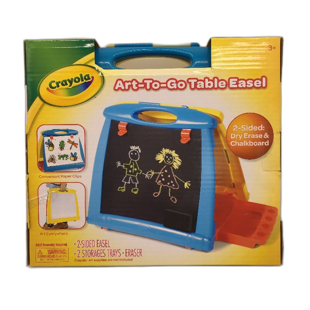 Crayola Art To Go Table Easel Chalkboard With Storage Trays & Eraser Ages 3+ NEW
