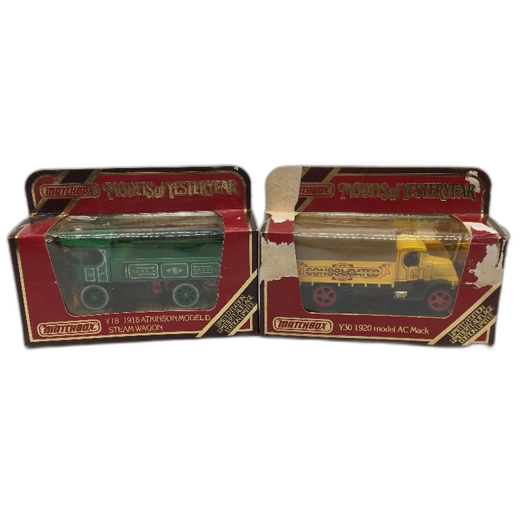 VINTAGE 1984 Matchbox Models Of Yesteryear Atkinson Steam Wagon & Model AC Mack