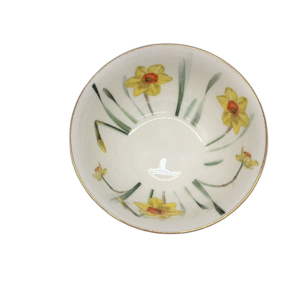 Ashdene Floral Symphony Daffodil Real Gold Rim Fine Bone China Tea Cup Set NEW