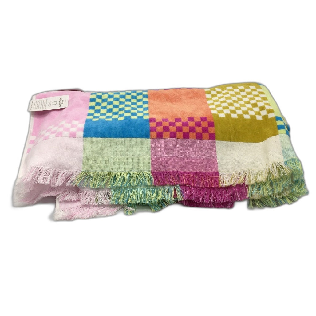 Sandy Cape 2 Pack Aust Cotton Velour Checkered Beach Towels 1m x 1.8m NEW