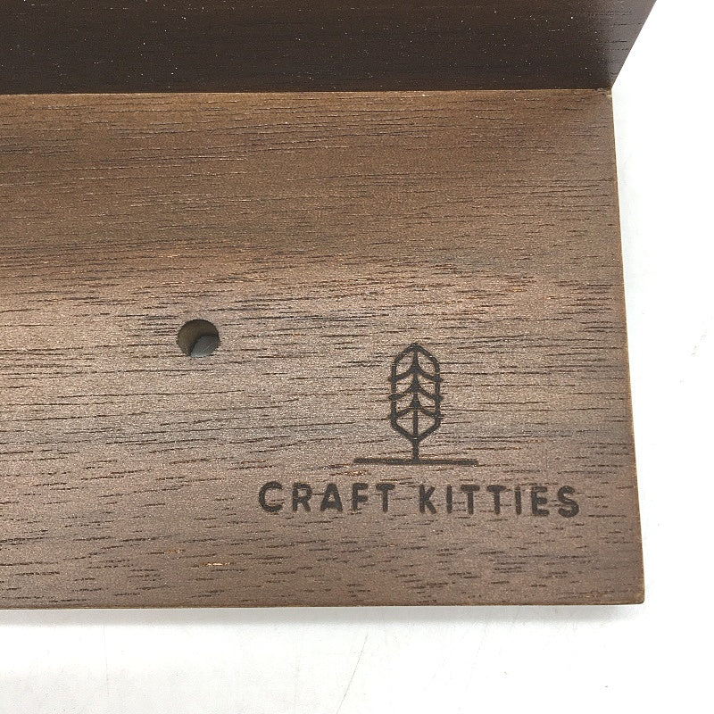 Craft Kitties Walnut Wood Wall Mounted Toilet Paper Roll Holder For Bathroom NEW
