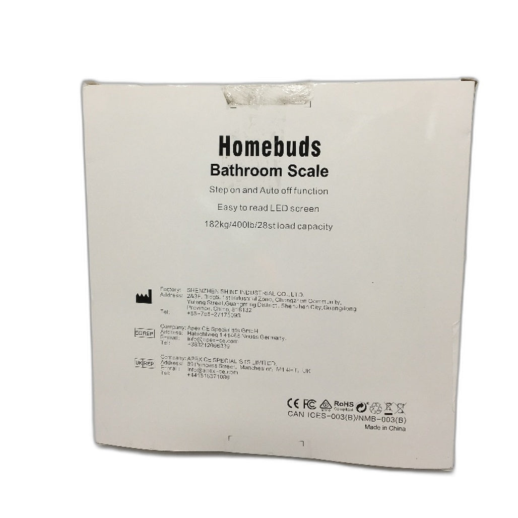 Homebuds LED Display Step-On High Precision Digital Bathroom Body Weight Scale