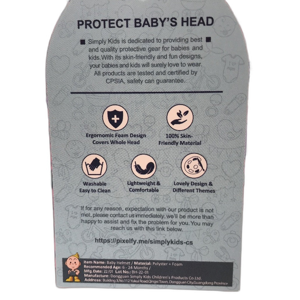 SimplyKids Soft Foam Cushion Baby Infant Headguard Head Protector Helmet 6-24m