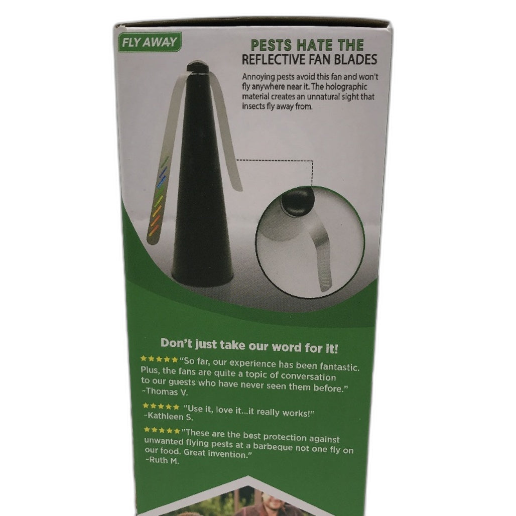 Fly Away Outdoor Light USB Or Battery Quiet Reflective Fly Pests Repellent Fan