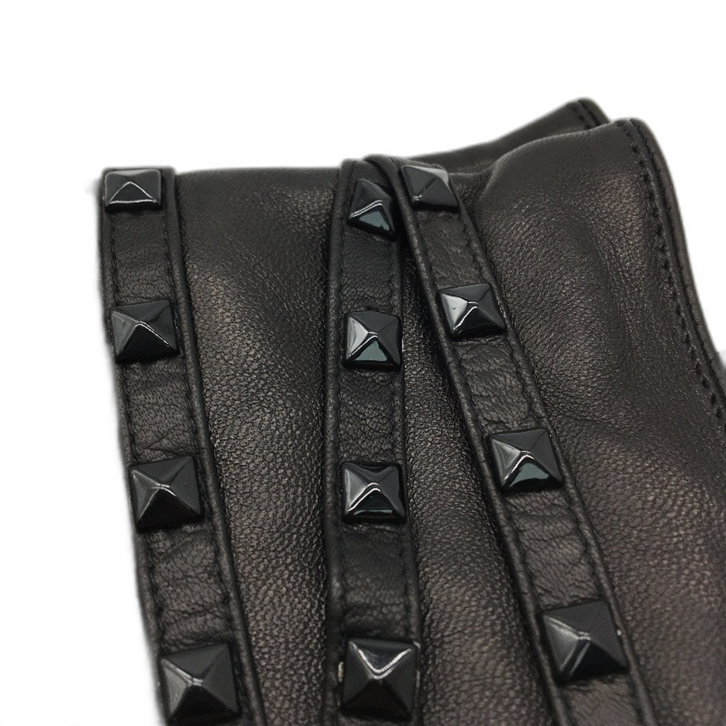 napoSTUD Lamb Skin Leather Lined Touchscreen Gloves With Studs Womens Size L