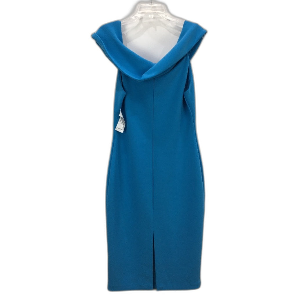 Forever New Blue Bodycon Off-Shoulder Split Mini Dress Ladies Size AU 14 NEW