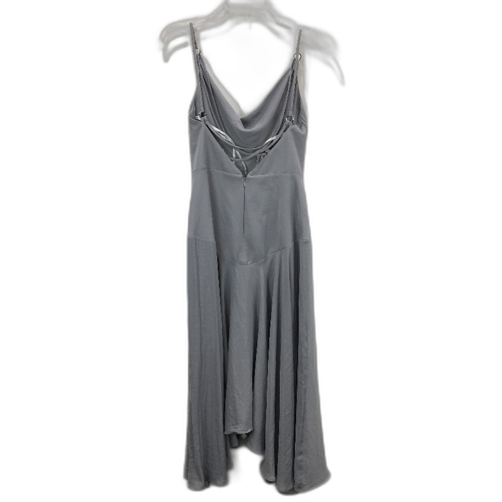 Forever New Grey Cross Strap Back Silky Flowy Midi Dress Ladies Size AU 8 NEW