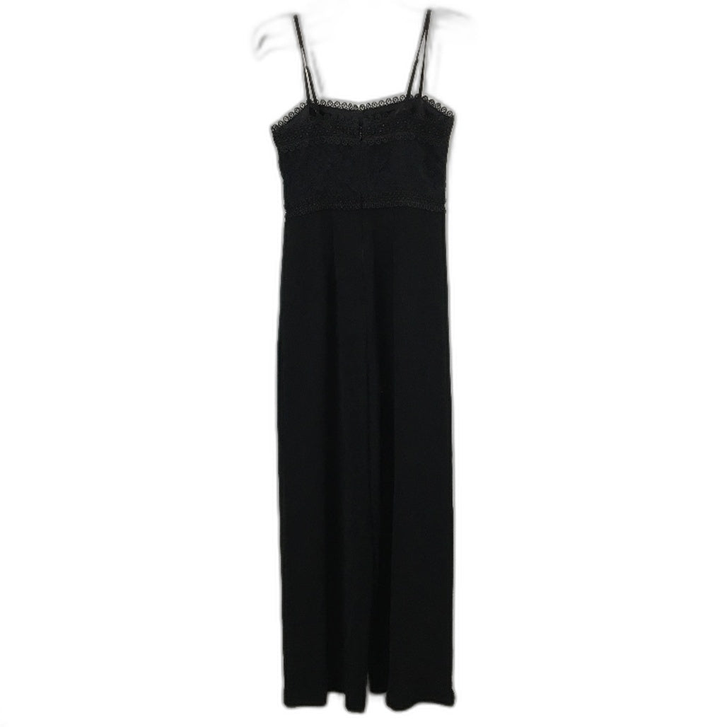 Ever New Black Lace Pattern Top Smooth Wide Leg Jumpsuit Ladies Size AU 6 NEW