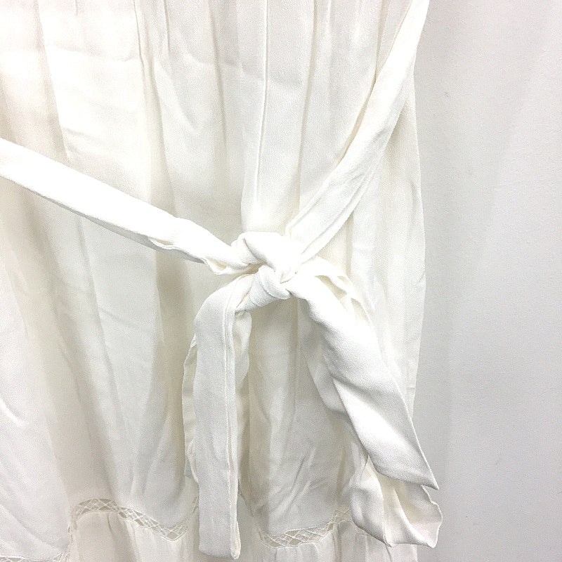Forever New White V-Neck Belted Flowy Patterned Midi Dress Ladies Size AU 8 NEW