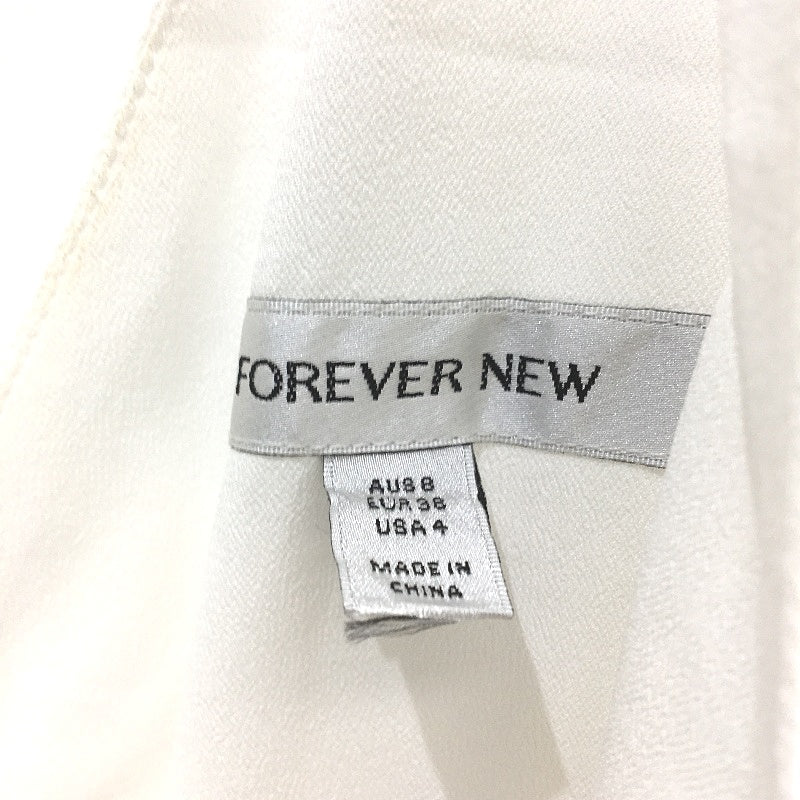 Forever New White V-Neck Belted Flowy Patterned Midi Dress Ladies Size AU 8 NEW