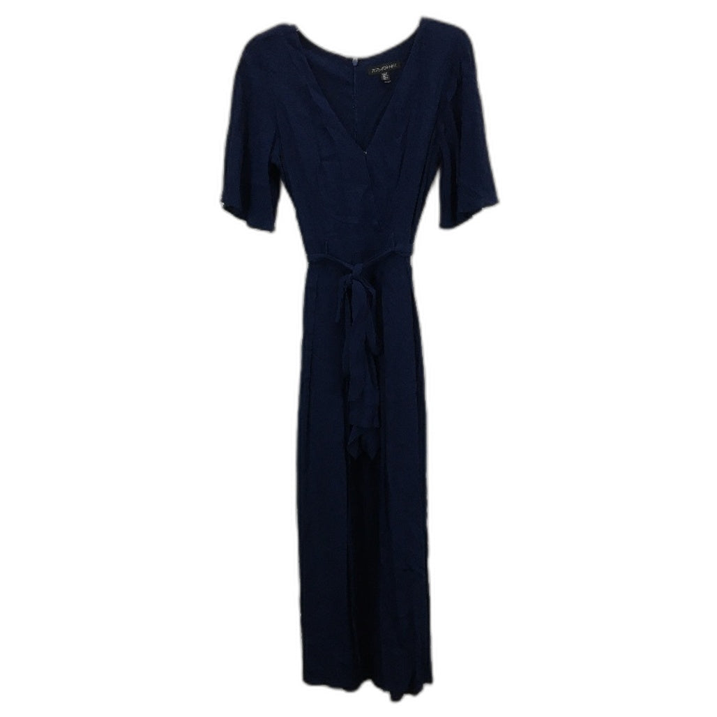 Forever New Navy Short Sleeve Belted Flowy Midi Dress Ladies Size AU 10 NEW