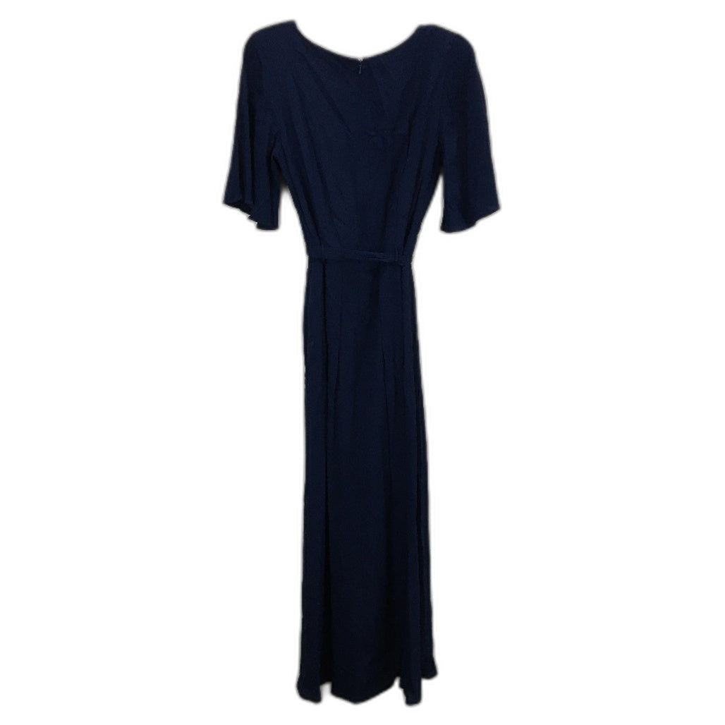 Forever New Navy Short Sleeve Belted Flowy Midi Dress Ladies Size AU 10 NEW