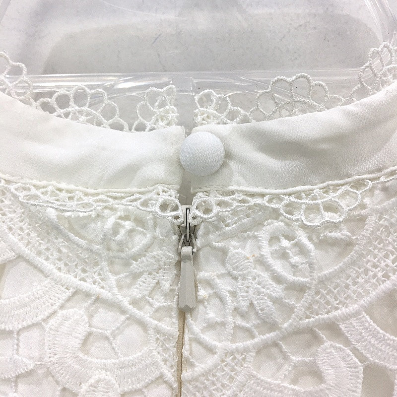 Forever New White High Neck Lacy Patterned Midi Dress Ladies Size AU 10 NEW