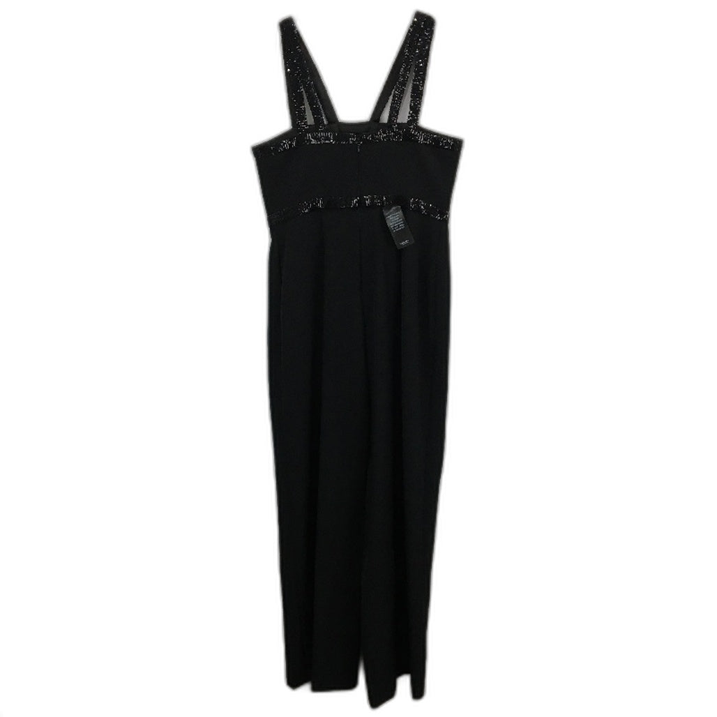 Ever New Black Double Strap Sequin Wide Leg Jumpsuit Ladies Size AU 10 NEW