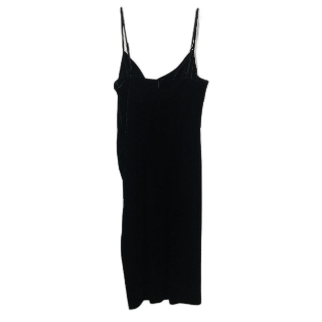 Forever New Black Velvet Ruched Waist Zip-Back Midi Dress Ladies Size AU S/M NEW