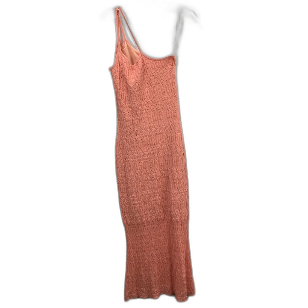 Forever New Peach One-Shoulder Knit Patterned Midi Dress Ladies Size AU 8/10 NEW