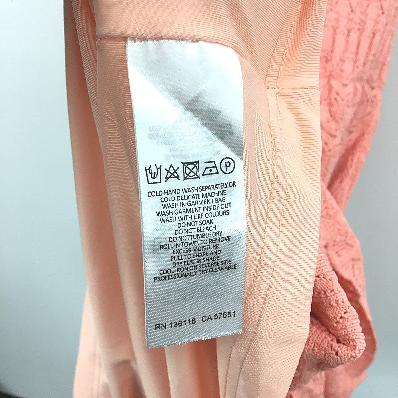 Forever New Peach One-Shoulder Knit Patterned Midi Dress Ladies Size AU 8/10 NEW