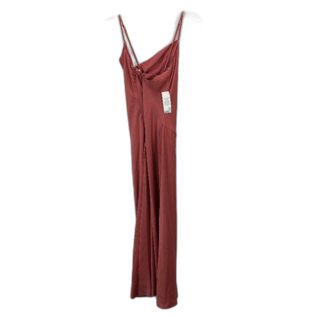 Ever New Rose Pink Cross Back Strap Satin Flowy Midi Dress Ladies Size AU 12 NEW