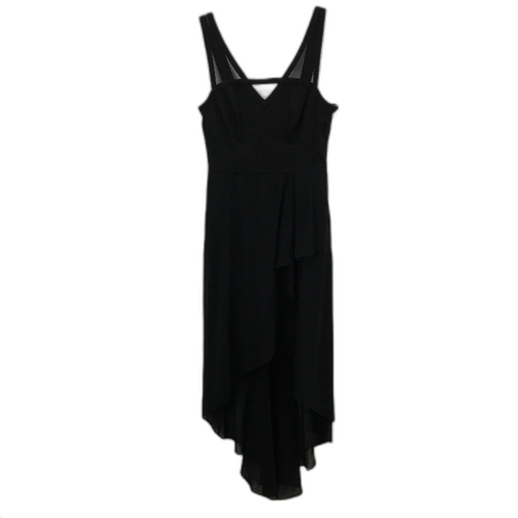 Forever New Black Mesh Detailing Ruffled Casual Midi Dress Ladies Size AU 10 NEW