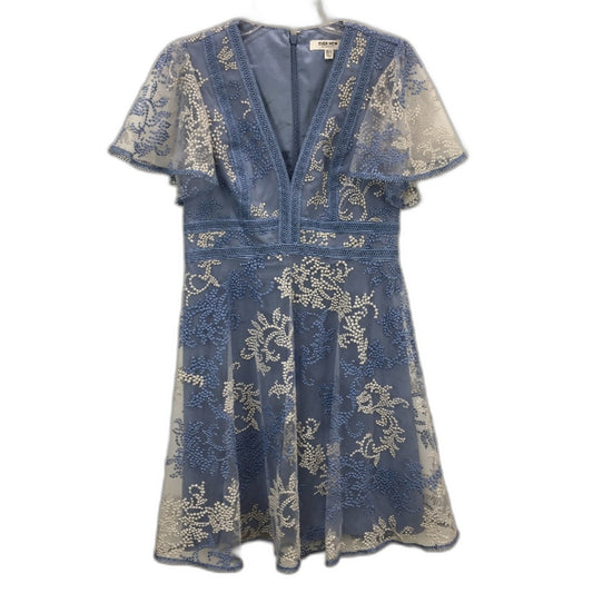 Ever New Blue & White Patterned Floral Short Sleeve Mini Dress Ladies Size AU 12