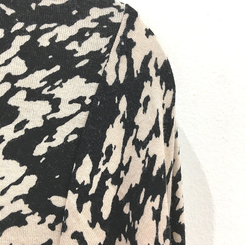 Mini Dress Black & Beige Patterned Stretchy Long Sleeve Ladies Size S/M NEW