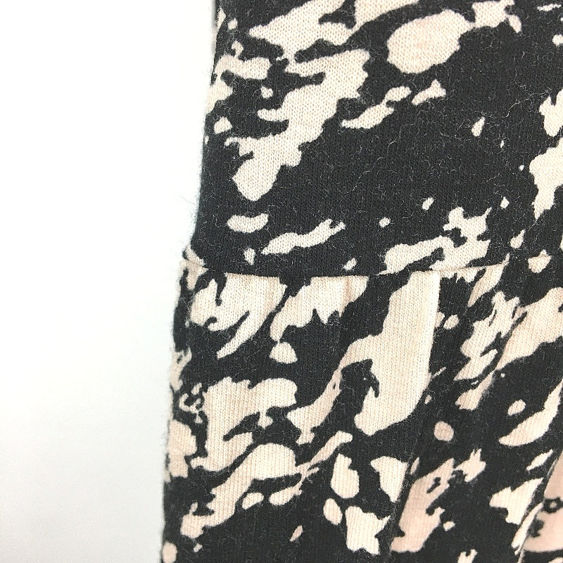 Mini Dress Black & Beige Patterned Stretchy Long Sleeve Ladies Size S/M NEW