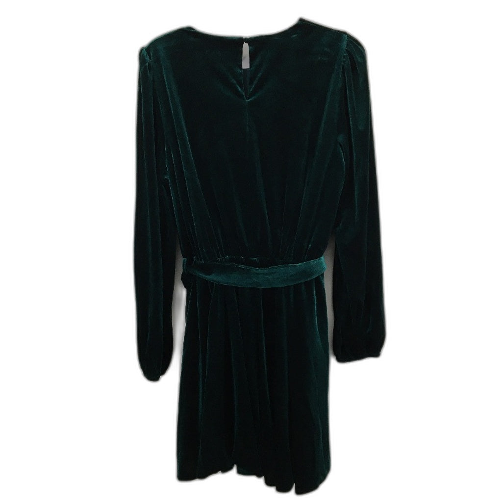 Ever New Green Velvet Long Sleeve Soft Belted Mini Dress Ladies Size AU 14 NEW