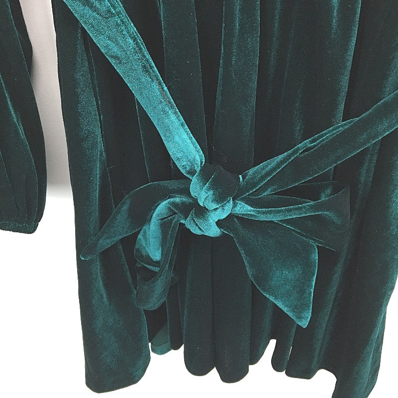 Ever New Green Velvet Long Sleeve Soft Belted Mini Dress Ladies Size AU 14 NEW