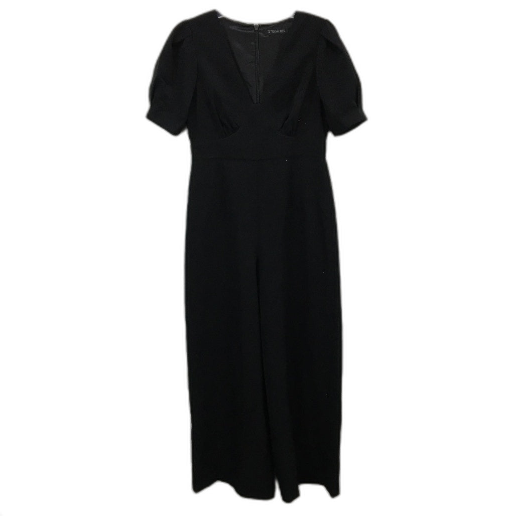 Forever New Black Short Sleeve Plain V-Neck Jumpsuit Ladies Size AU 10/12 NEW