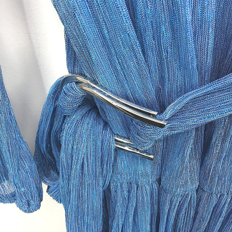 Forever New Blue Sparkly Long Sleeve Belted Flowy Mini Dress Ladies Size AU8 NEW