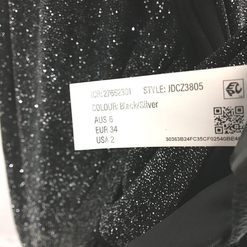 Forever New Black Sparkly One-Shoulder Bodycon Midi Dress Ladies Size AU 6 NEW