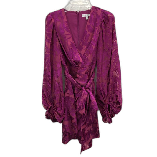 Ever New Pink & Purple Patterned Long Sleeve Mini Dress Ladies Size AU 6 NEW