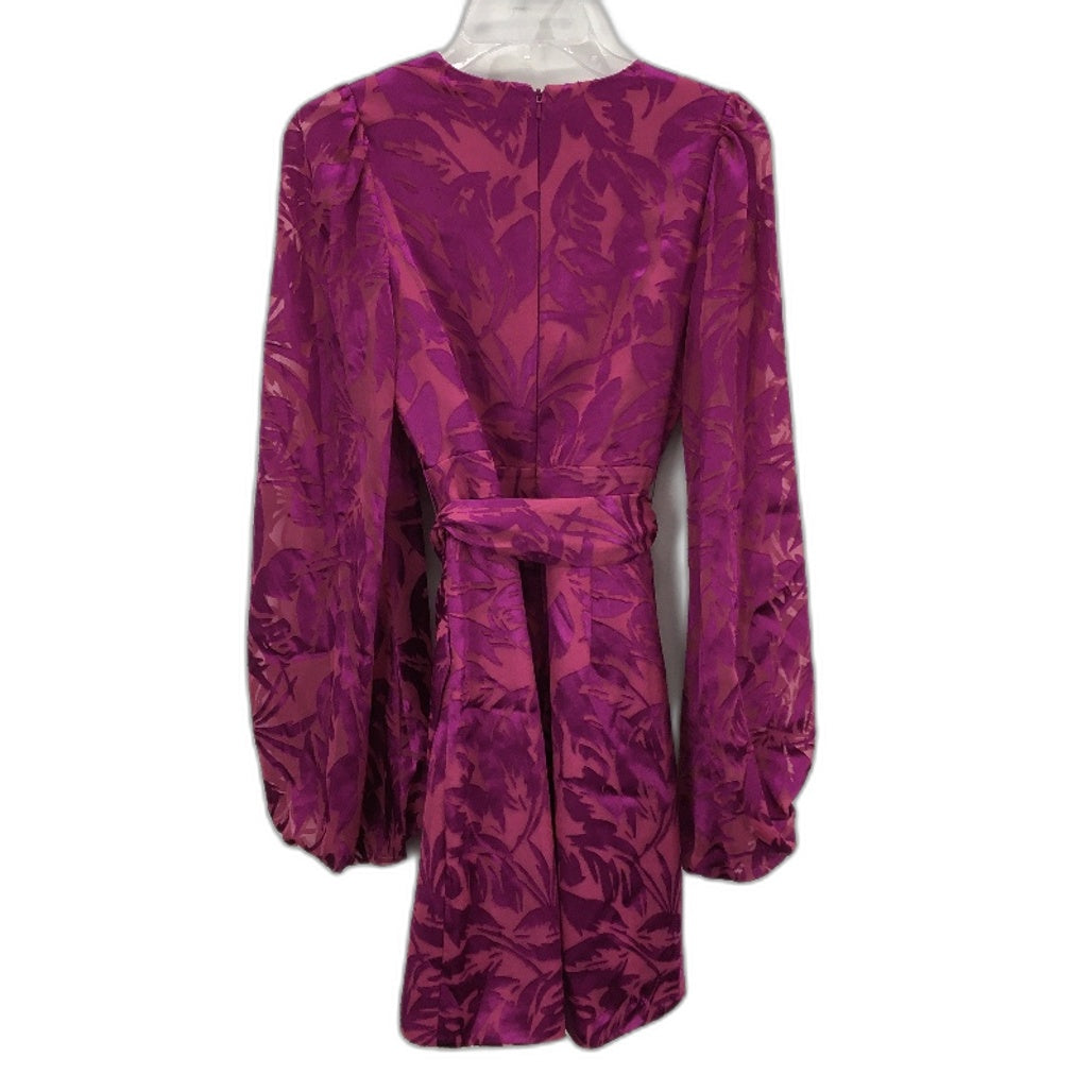 Ever New Pink & Purple Patterned Long Sleeve Mini Dress Ladies Size AU 6 NEW