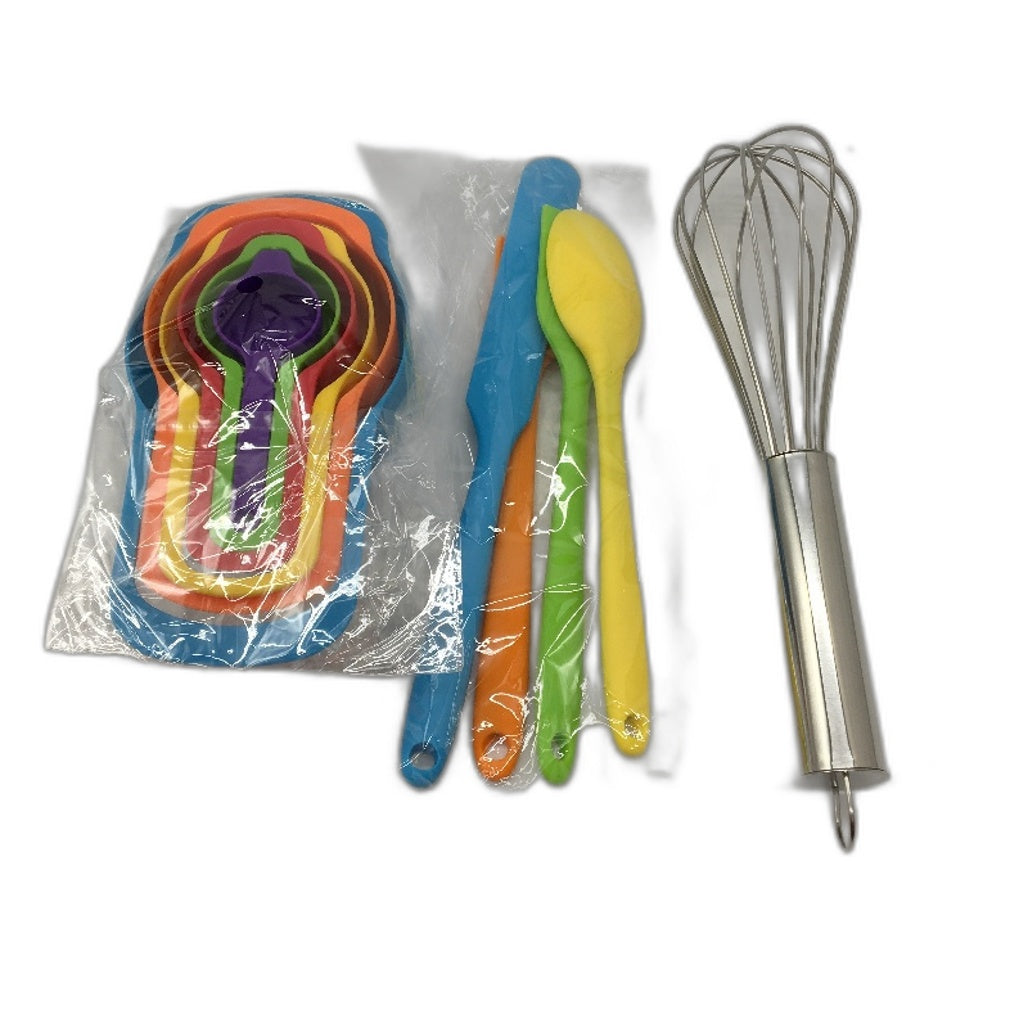 Guang Tai 6 Piece Silver Mixing Bowls with Non Slip Bottom and Accessories NEW