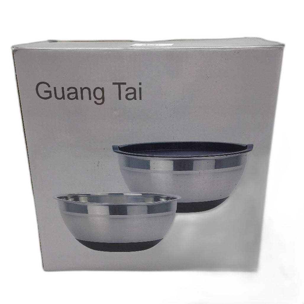 Guang Tai 6 Piece Silver Mixing Bowls with Non Slip Bottom and Accessories NEW