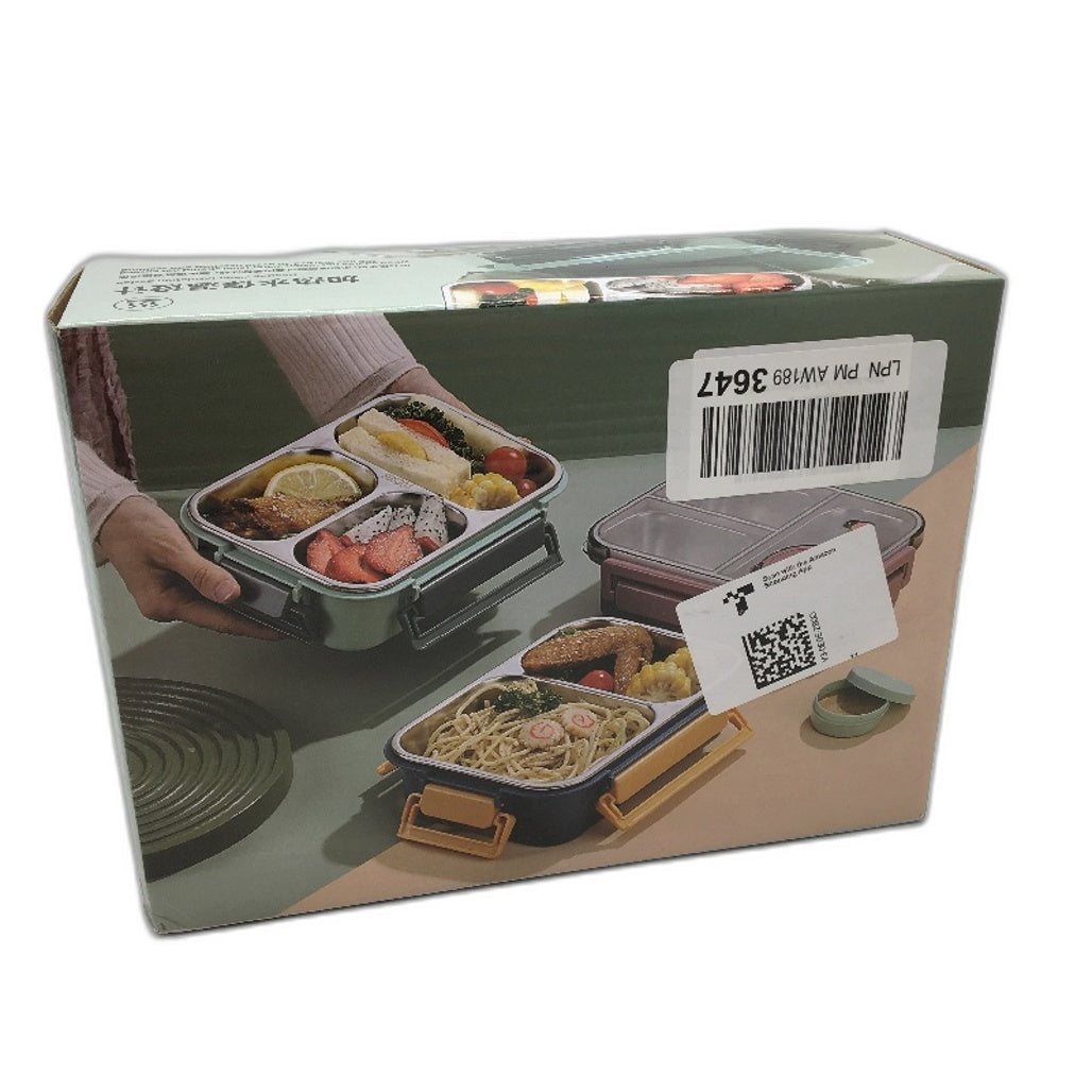 850mL 4 Compartment Stainless Steel Water Insulated Bento Lunch Box in Teal NEW