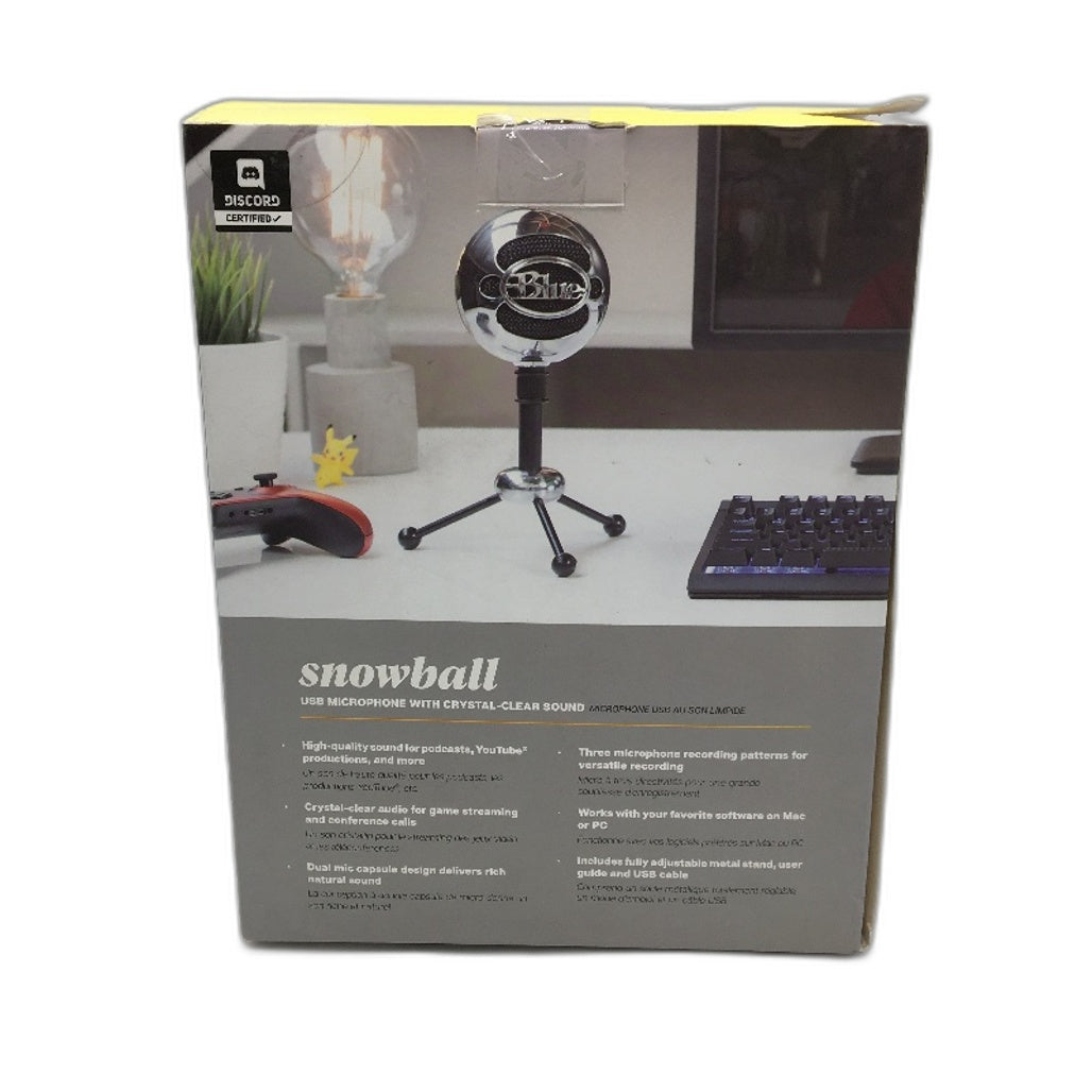 Blue Snowball USB Microphone Crystal Clear Sound Desktop Dual Capsule Mic NEW