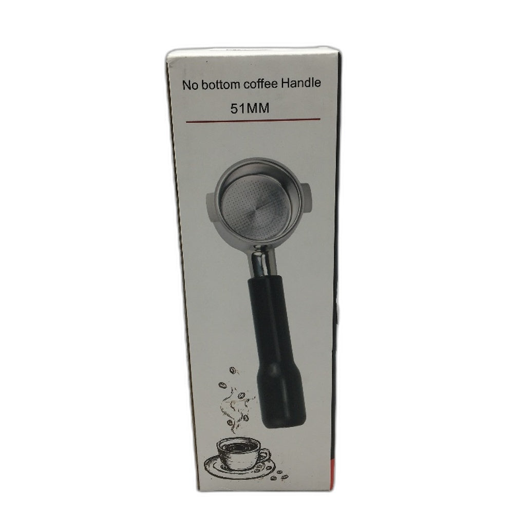 No Bottom Coffee Handle For Perfect Coffee 51MM Brown & Silver NEW