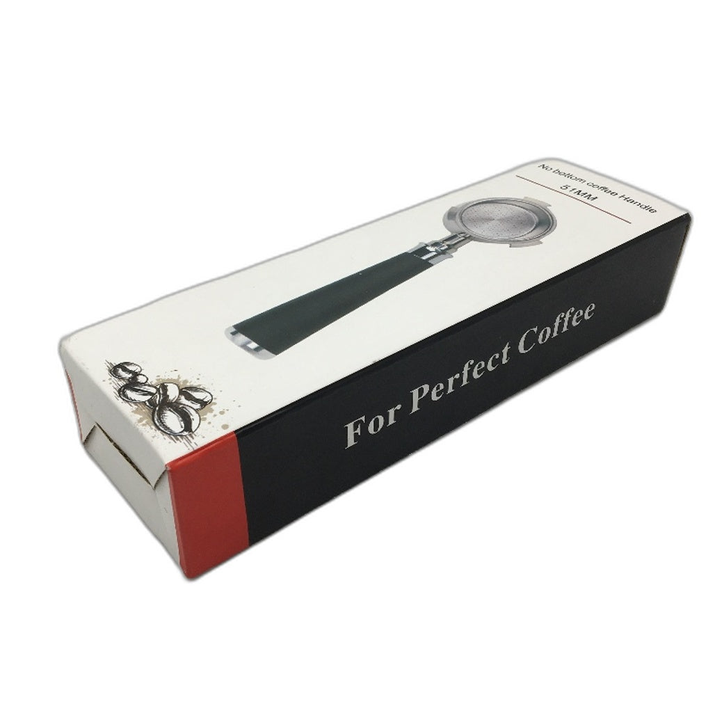 No Bottom Coffee Handle For Perfect Coffee 51MM Brown & Silver NEW