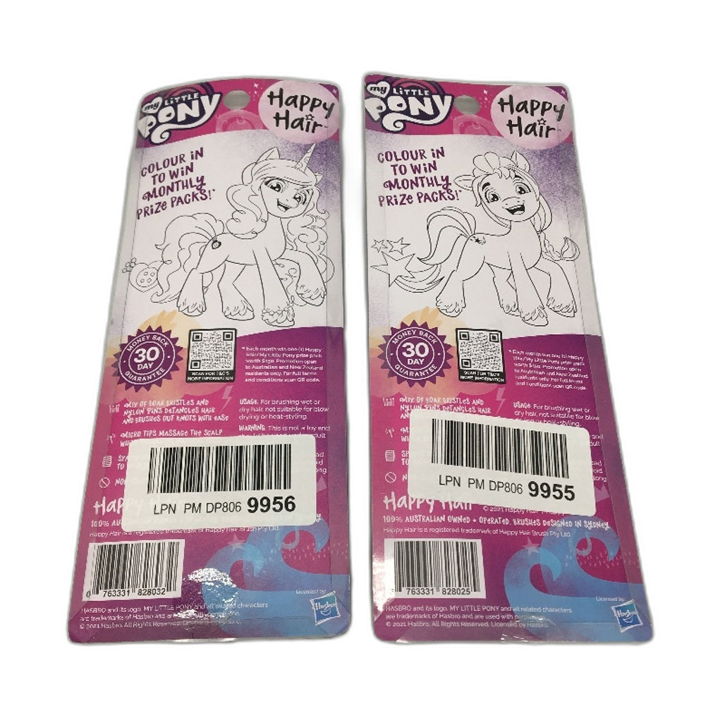 Hasbro My Little Pony Happy Hair Izzy Moonbow & Sunny Starscout Brush NEW