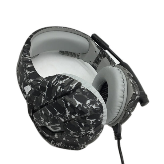 K5 Professional Gaming Headset Dynamic Driver Padded Grey Camo Headband NEW