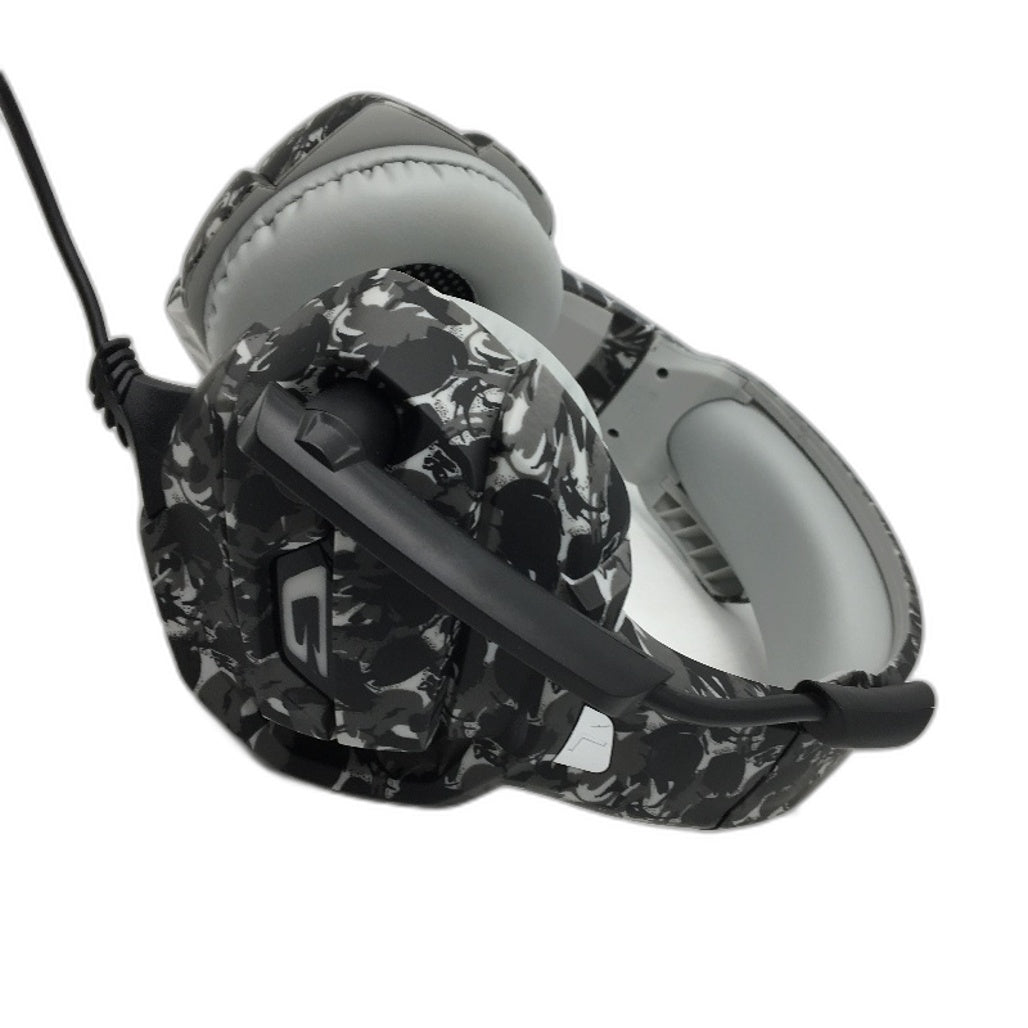 K5 Professional Gaming Headset Dynamic Driver Padded Grey Camo Headband NEW