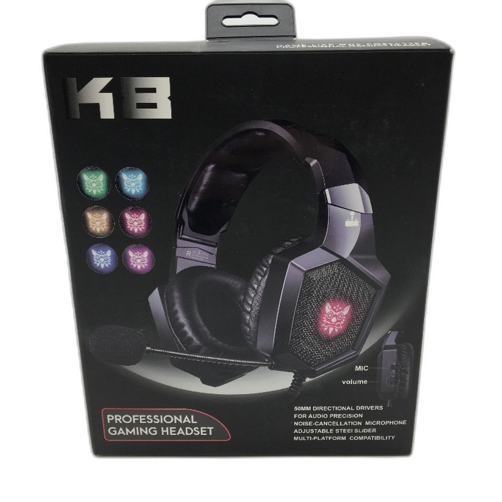 K8 Professional Gaming Headset High Fidelity Noise Cancelling Mic in Black NEW