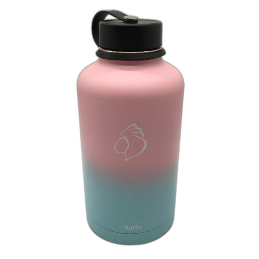 Buzio Insulated Water Bottle Double Walled Cold & Hot 64Oz Pink & Blue NEW