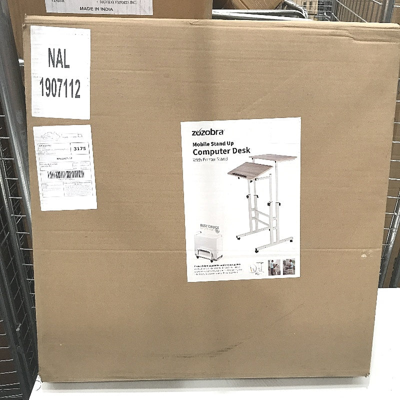 Zozobra Mobile Ergonomic Stand Up Desk Height Adjustable Portable Printer Desk