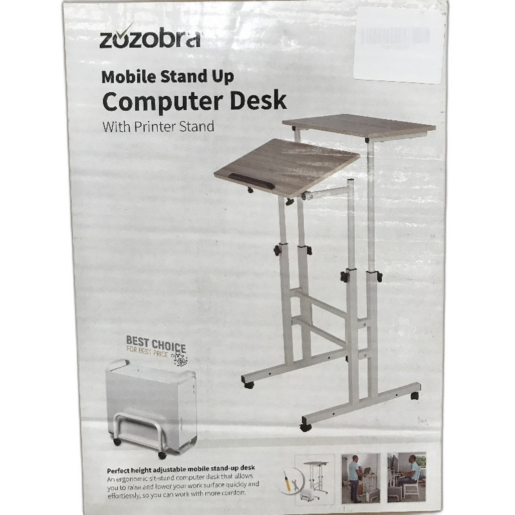 Zozobra Mobile Ergonomic Stand Up Desk Height Adjustable Portable Printer Desk